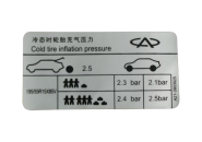 Емблема "Cold tire inflation pressure"