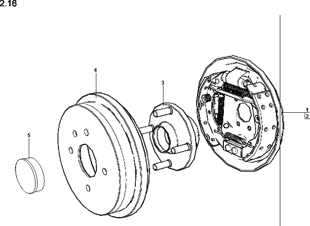 Тормоза барабанные задних колес Chery Forza (A13). Артикул: a13-2-16