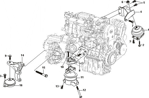 Підвіска двигуна Chery Forza (A13). Артикул: a13-3-2