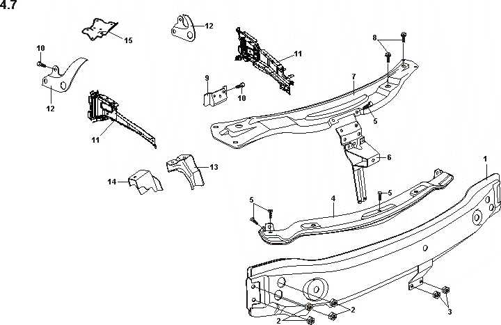 Панелі моторного відсіку Chery Forza (A13). Артикул: a13-4-7