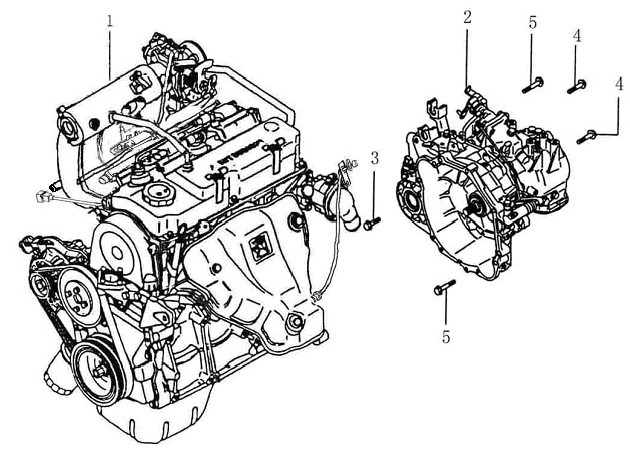 Двигатель и коробка переключения передач BYD F3. Артикул: byd-f3-e-37