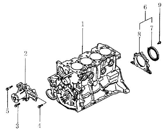 Водяний насос і задній сальник BYD F3. Артикул: byd-f3-e-6
