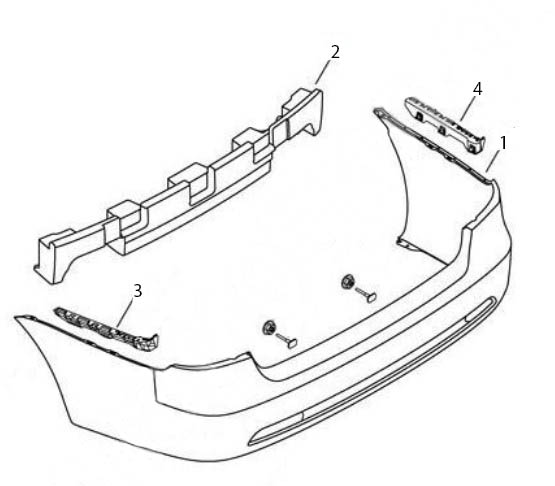 Задний бампер Geely FC Vision. Артикул: gfc-7-2