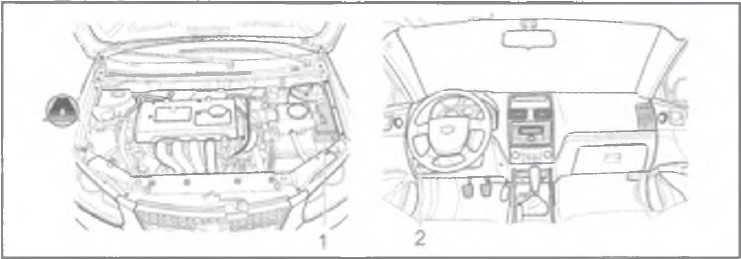 запобіжники розміщуються в моторному відсіку зліва та в панелі приладів