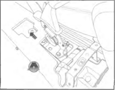 Установить на переднюю часть троса стояночного тормоза уравнитель/регулятор