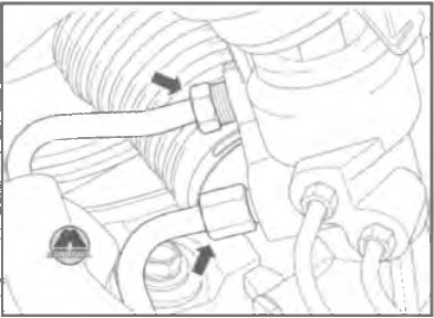 Від'єднати від корпусу кермового механізму нагнітальний та зливальний патрубки системи гідропідсилювача кермового керування