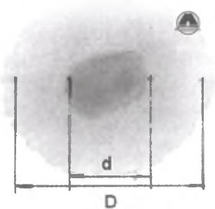 У даному прикладі діаметр центральної області (d) становить 18 мм, а діаметр зовнішньої області (D) - 41 мм